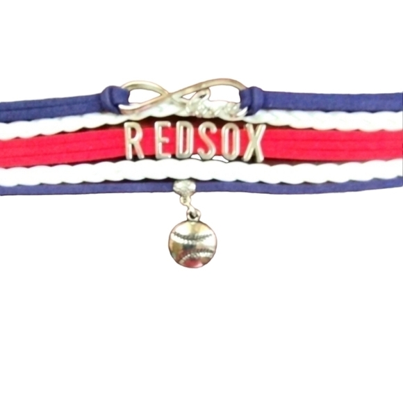 Boston Red Sox Leather Infinity Bracelet NWT - Picture 1 of 2